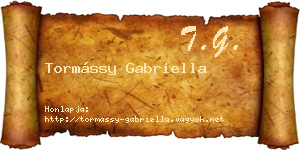 Tormássy Gabriella névjegykártya